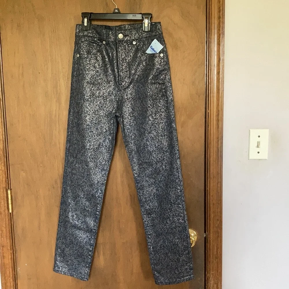 Express super high rise slim metallic jean with stretch 00 0 or 6 - Picture 6 of 17